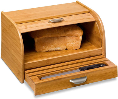 CAJA DE PAN CON TABLA DE CORTAR, BAMBU