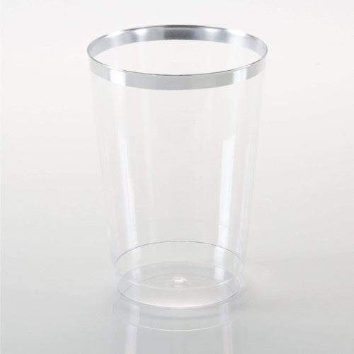 SET DE 20 VASOS TRANSPARENTE 12 OZ - PLATEADO