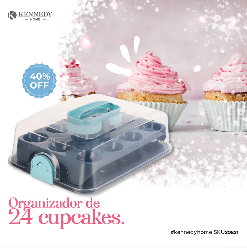 Organizador de Cupcake con pinza 24pzas